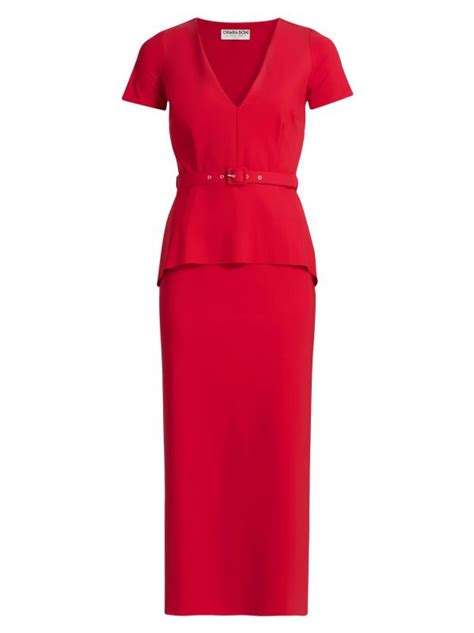 Chiara Boni La Petite Robe - Siaka Vネックペプラムミディドレス をオンライン購入 | Saks Fifth ...
