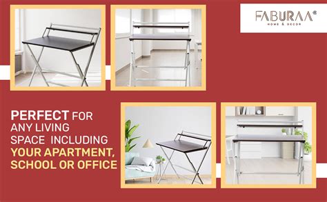 Faburaa Venus 36x24 Shelf Portable and Foldable Table for Home and ...
