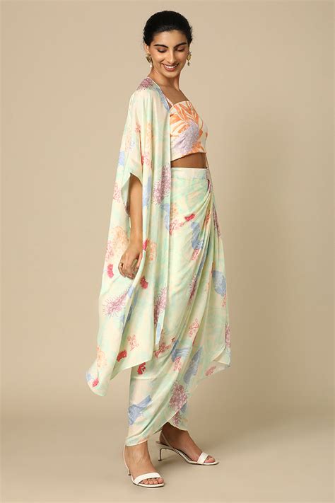 Tui Print Drape Skirt and Cape Set
