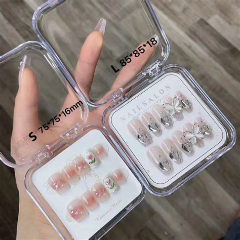 Empty Press on Nail Packaging Boxes - Customizable Logo