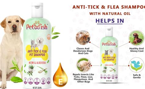 Buy PETWISH Anti Tick & Flea Dog Shampoo|Anti-Fungal, Antibacterial ...