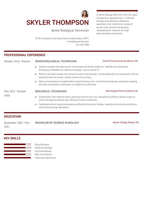Biotechnology Resume Examples 的图像结果