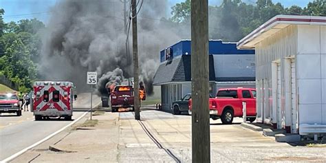 Truck bursts into flames in Hawesville