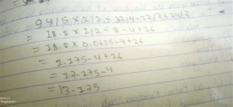 9 4/5×6 1/2÷3 2/4-1 2/3+3 4/2 simplify bodmas - Brainly.in