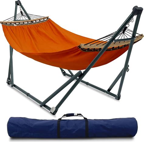 Amazon.com : Tranquillo Sturdy Steel Hammock with Stand Premium Cotton ...