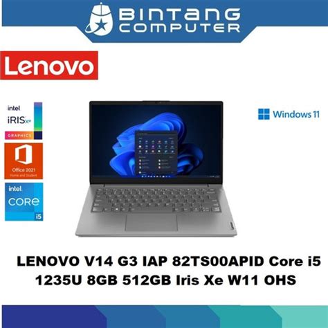 Jual LAPTOP MURAH LENOVO V14 G3 IAP 82TS00APID Core i5 1235U 8GB 512GB ...