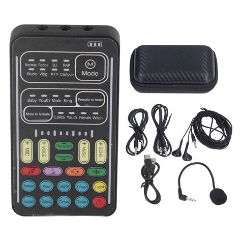 I9 Voice Changer, Mini Sound Card Voice Changer Live Streaming Equipment, Portable Sound Effects ...