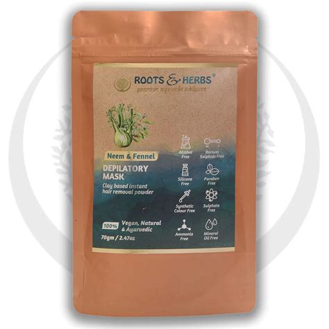 ROOTS AND HERBS Neem and Fennel Depilatory Ubtan (powder) for Hair ...