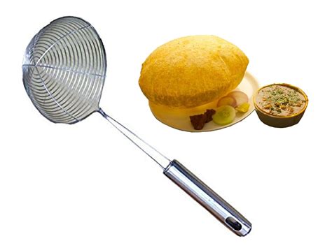 Kuber Industries Code-STJ04 Stainless Steel Puri Strainer, 20 cm ...