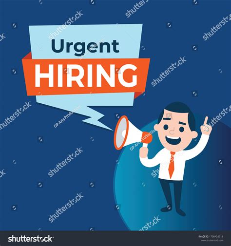 Vektor Stok Urgent Hiring Vector Illustration Men Loud (Tanpa Royalti) 1736435318 | Shutterstock