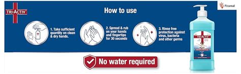 Tri-Activ Sanitizing Liquid Hand Rub, WHO formula, 500ml Pump - Pack of ...