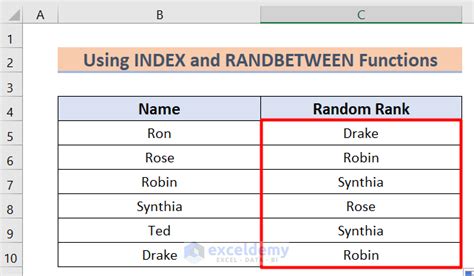 Image result for Excel Randomize List
