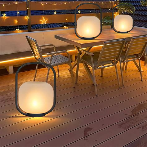 Portable Lantern Outdoor Table Lamp with Solar Panel – Vakkerlight