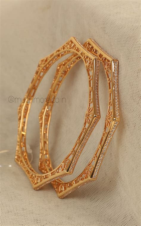Octagon Shaped Sleek And Light Weight Diamond Bangles – Much-More