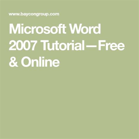 Image result for Word 2007 Tutorial Advanced