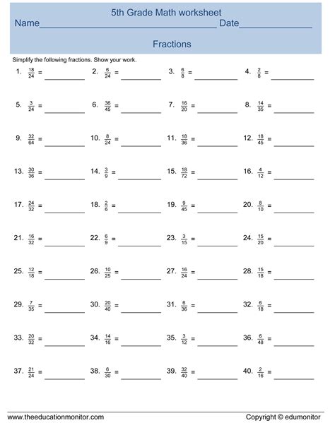 Free Printable Simplifying Fractions Worksheets - Printable Worksheets