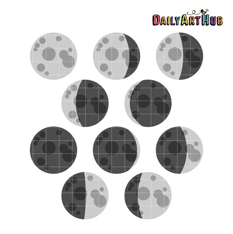 Moon Phases Clip Art Set – Daily Art Hub // Graphics, Alphabets & SVG - Moon Phases Clip Art