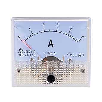uxcell 85C1-A Analog Current Panel Meter DC 5A Ammeter for Circuit ...
