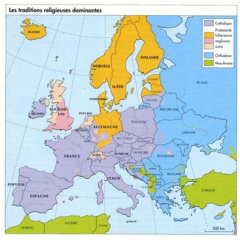 Map of Europe showing the largest religions by region. : r/MapPorn