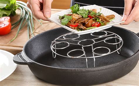 CAVERNSHOP Stainless Steel Egg Steamer Rack - 7 Hole Stackable Stand ...