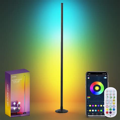 SUNMORY RGB LED Floor Lamp, 49" Corner Lamp with 80+ Scene & Timer ...