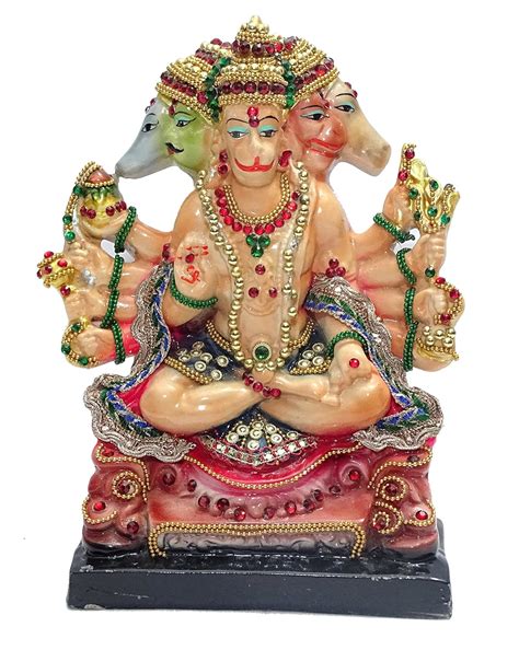 Buy Paras Magic Polyresin Panchmukhi Hanuman Small Idol (Multicolour ...
