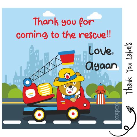 Personalised Thank You Labels | Rescue Team – mumma.com