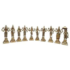 Buy South Indian Arts Brass Das Avatar, Dashavatara Dasavatharam of ...