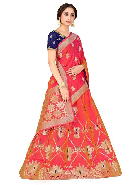 Buy MIMOSA Women's Faux Silk Semi stitched Lehenga Choli (4556-PWD ...