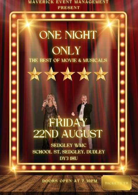 One Night Only - A Tribute to Musicals and Movies, Sedgley Working Mens ...
