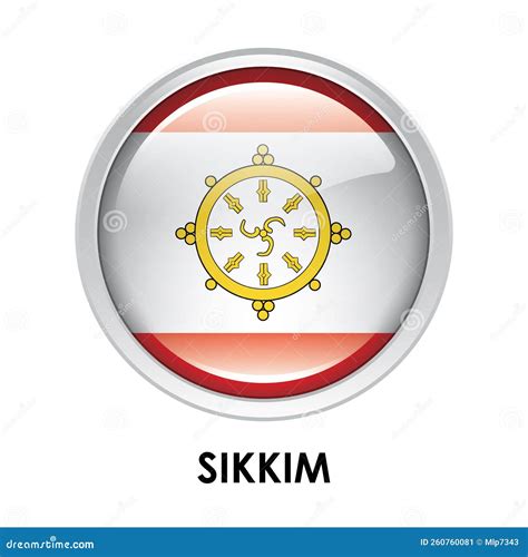 Round flag of Sikkim stock illustration. Illustration of graphic - 260760081