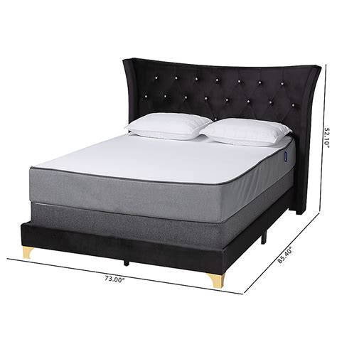 Aleida Black Polyester Fabric Queen Bed | Rooms to Go
