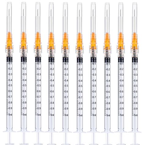 100pack 1ml 1cc Disposable Plastic Syringes With 25ga Individually ...