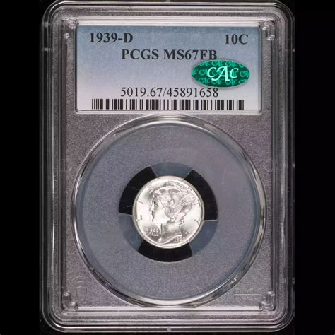 1939-D Dimes Winged Liberty Head or Mercury PCGS MS-67 FB CAC CAC ...