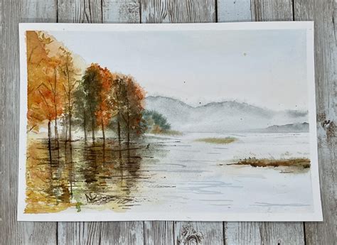 Image result for Watercolor Fall Landscape Tutorial