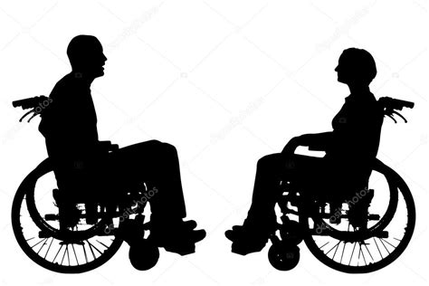 Vector silhouettes of people in a wheelchair. ⬇ Vector Image by ...