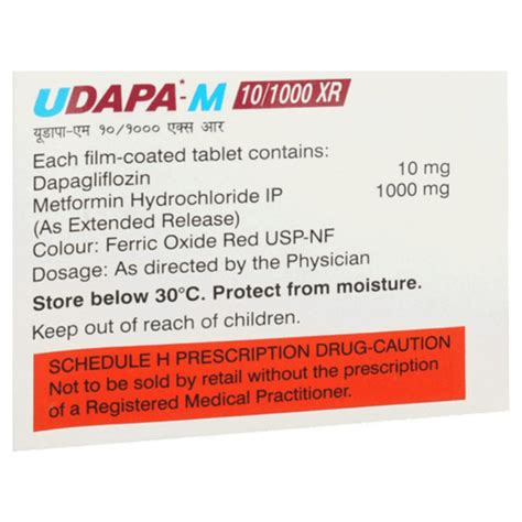 Udapa-M 10/1000 XR Tablet | Uses, Side Effects, Price | Apollo Pharmacy