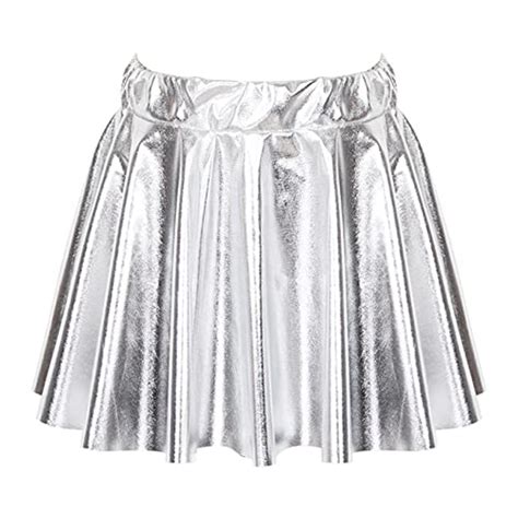 Buy Jowowha Girls Kids High Waist Shiny Metallic Mini Pleated Skirts ...