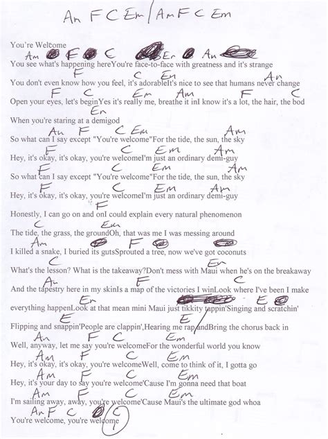 Youre Welcome Lyrics Printable - prntbl.concejomunicipaldechinu.gov.co