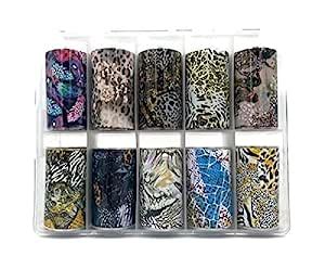 NESA 10 Sheets Nail Foil Transfer Sticker Retro Lace Series DIY ...