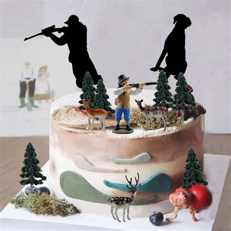 11 PCS Deer Hunting Cake Topper Tree Deer Hunter India | Ubuy