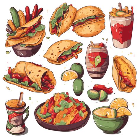 Clipart De Comida Mexicana Mexican Food Icons, Menu Elements For