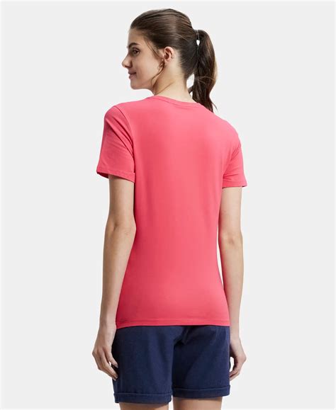 Buy Super Combed Cotton Elastane Regular Fit Solid V Neck Half Sleeve T ...