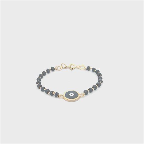 Black Evil Eye Baby Nazaria Gold Bracelet – Love Anamitra