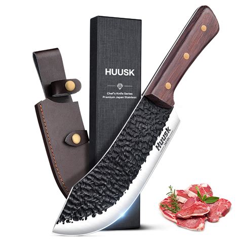 Amazon.com: Huusk Meat Cleaver Knife - 7" Butcher Knife for Meat ...