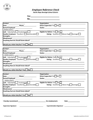 Employee Reference Check Form - Blank Fillable Template | Fill Out ...