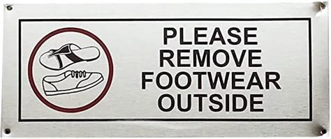 THW® Stainless Steel "PLEASE REMOVE FOOTWEAR OUTSIDE" Signage Board (5 ...