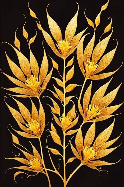 Art of yellow plants | Premium AI-generated image