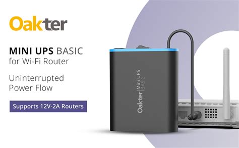 Oakter Mini UPS Basic for WiFi Router Broadband Modem | Supports 12V-2A ...