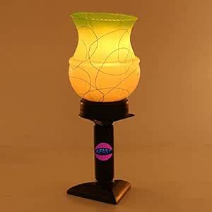 Somil Designer Decorative Wooden Table Lamp with Hand Decorative Glass ...